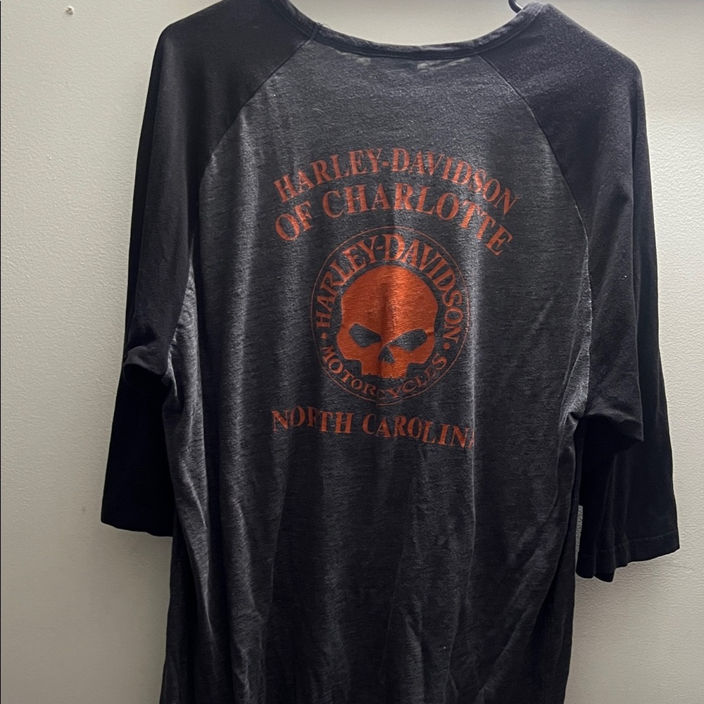 Harley-Davidson Black and Charcoal Raglan Tee - Picture 3 of 4
